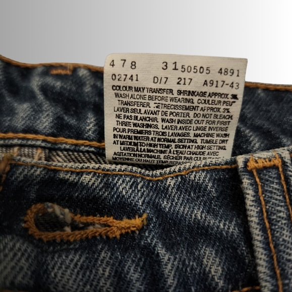 Vintage x 80s Levi’s 505 Original Fit Straight Leg Blue Indigo Jean - Picture 9 of 11